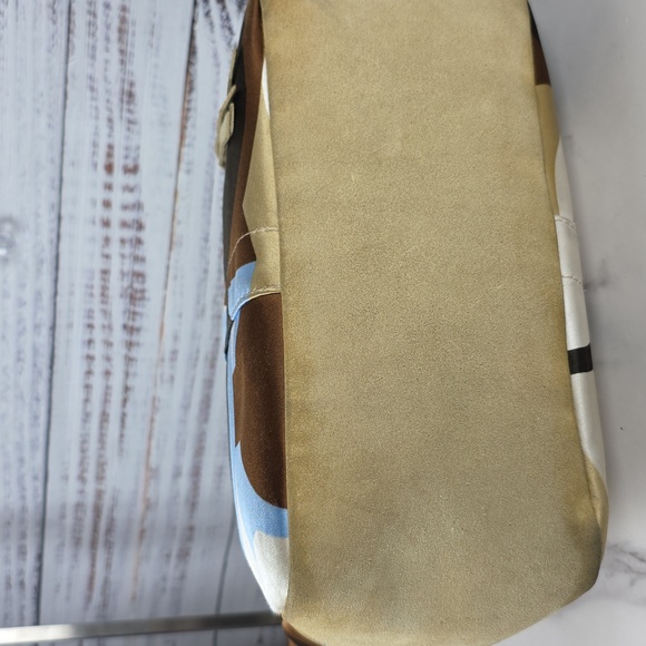 VINTAGE COACH #10113 HAMPTON TOTE BAG SCARF PRINT TAN BLUE BROWN SIGNATURE PURSE - Picture 17 of 17